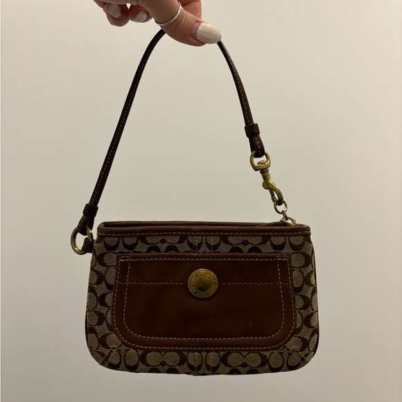 Coach brown monogram wristlet - Picture 2 of 5